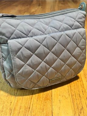 Vera Bradley Quilted Crossbody Bag in Light Gray